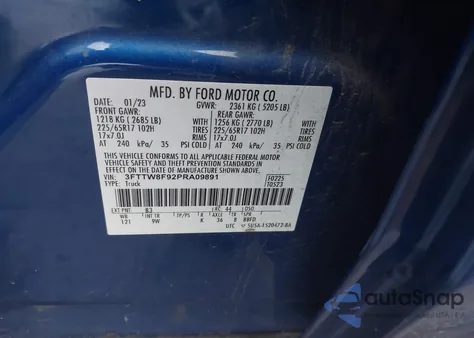 2023 Ford Maverick Xl z USA, uszkodzony, nr VIN 3FTTW8F92PRA09891